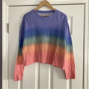 Hollister Rainbow Long Sleeve Crop Tee S
